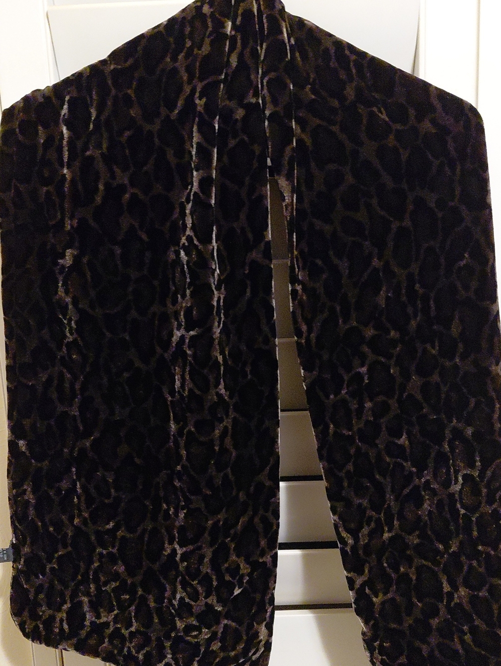 Plush Black Velvet Women's Scarf - Luxe Draping Wrap